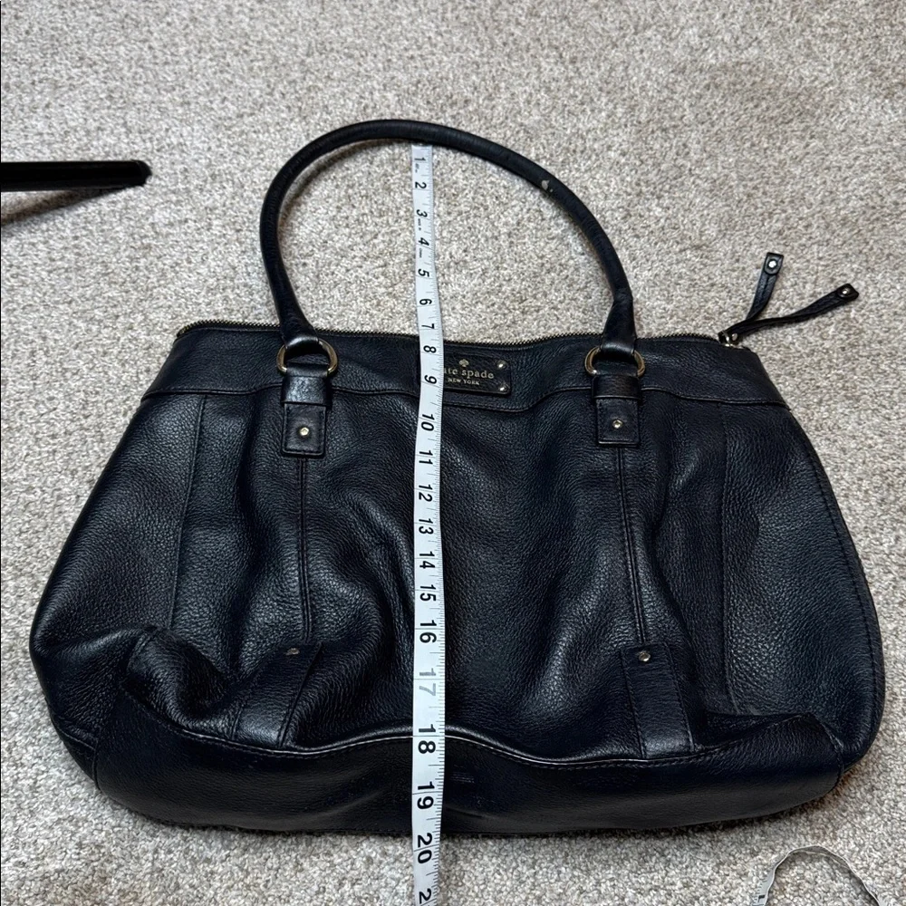 Kate Spade Berkshire Road Teegan Black Pebbled Leather Satchel Tote Bag